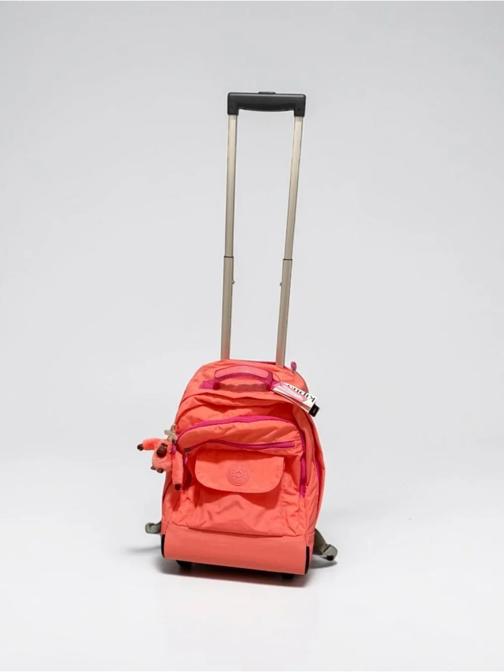 Kipling Sanaa Large Printed Rolling backpack Pink Burst